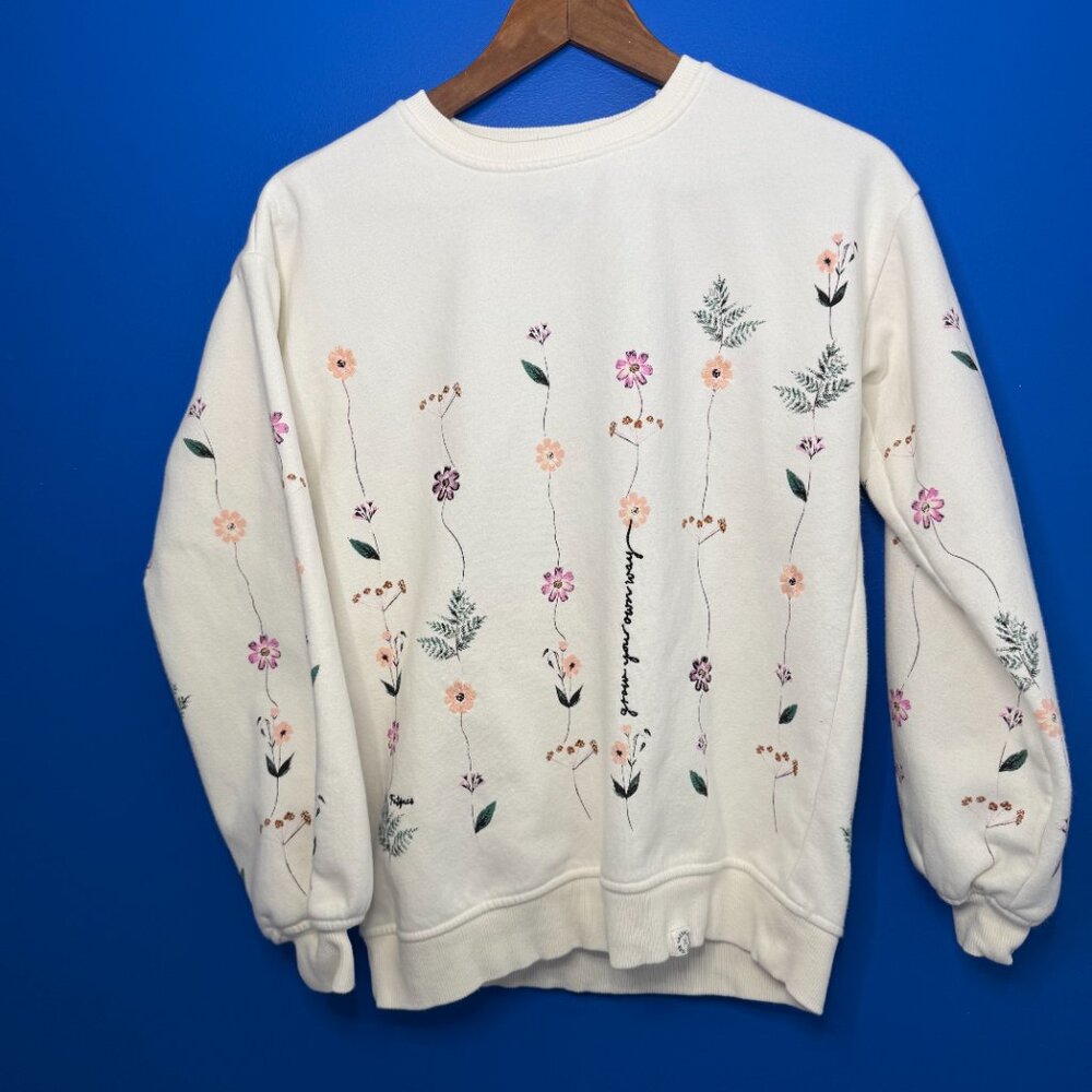 Fat Face Cream Floral Sweatshirt